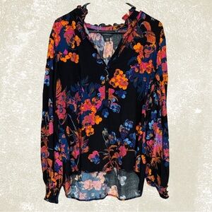 Mauve Anthropologie Floral Blouse